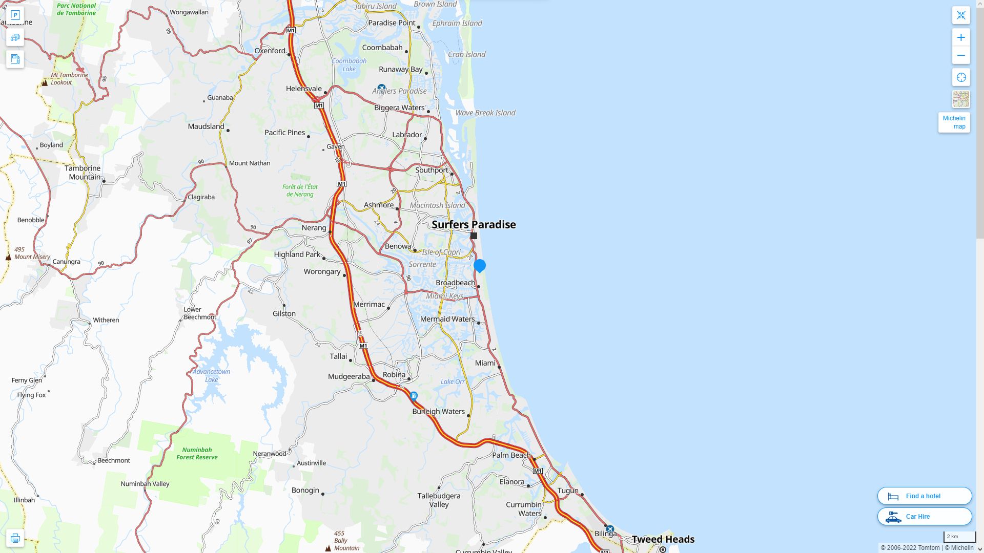 Gold Coast Highway and Road Map